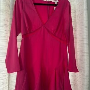 Vibrant Pink Long Sleeve Dress
